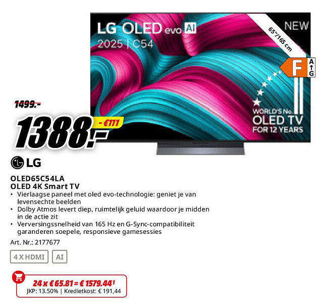 LG OLED65C54LA OLED 4K Smart TV