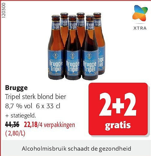 Brugge Tripel sterk blond bier 8,7 % vol 6 x 33 cl