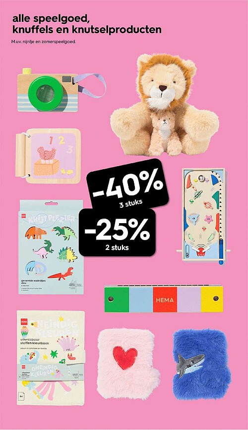 alle speelgoed, knuffels en knutselproducten