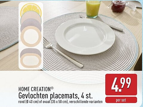 Gevlochten placemats, 4st.