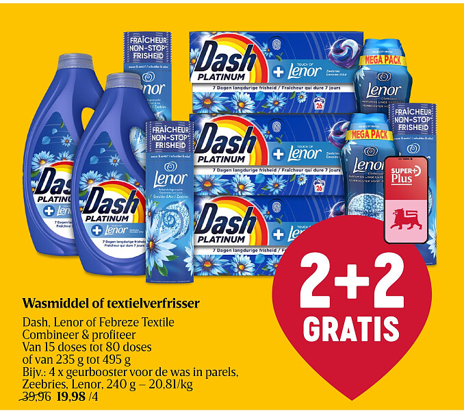 Wasmiddel of textielverfrisser
