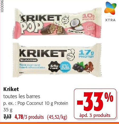 Kriket Pop Coconut 10 g Protein 35 g