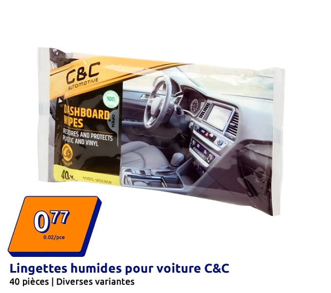 Lingettes humides pour voiture C&C