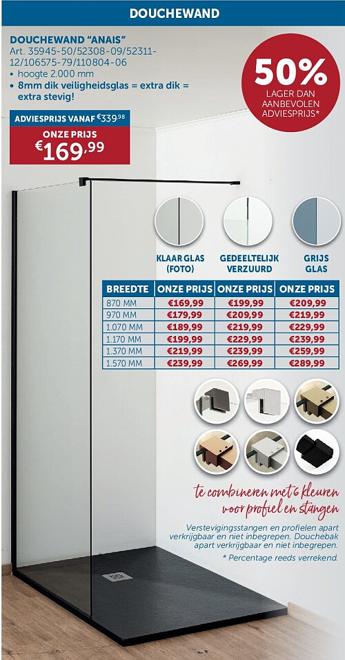 DOUCHEWAND “ANAIS”