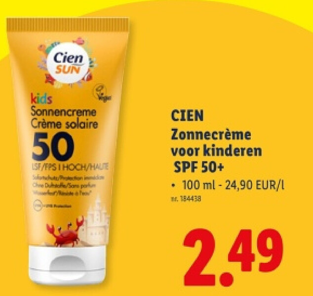 Zonnecrème voor kinderen SPF 50+