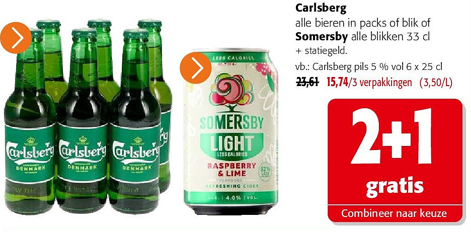 Carlsberg alle bieren in packs of blik