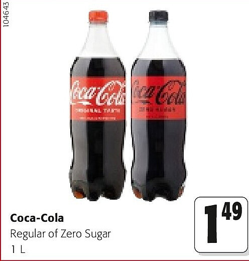 Coca-Cola Regular of Zero Sugar 1 L