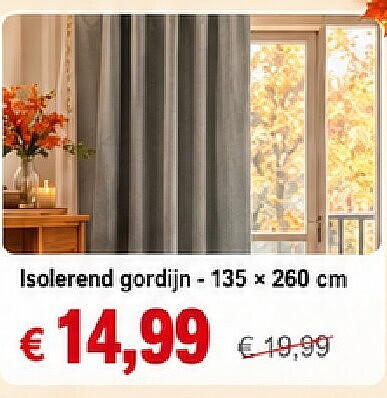 Isolerend gordijn - 135 x 260 cm