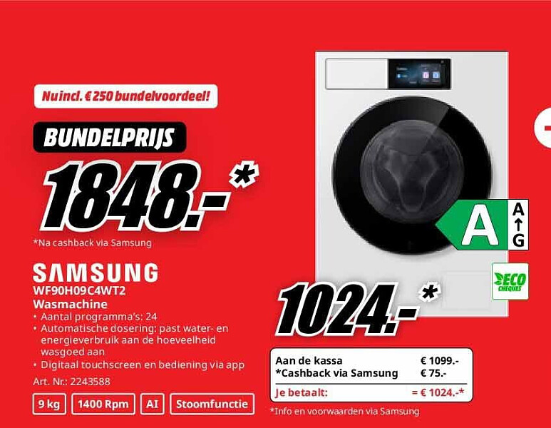 Samsung WF90H09C4WT2 Wasmachine