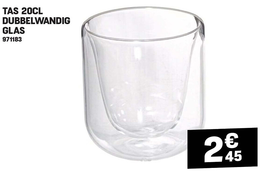 TAS 20CL DUBBELWANDIG GLAS