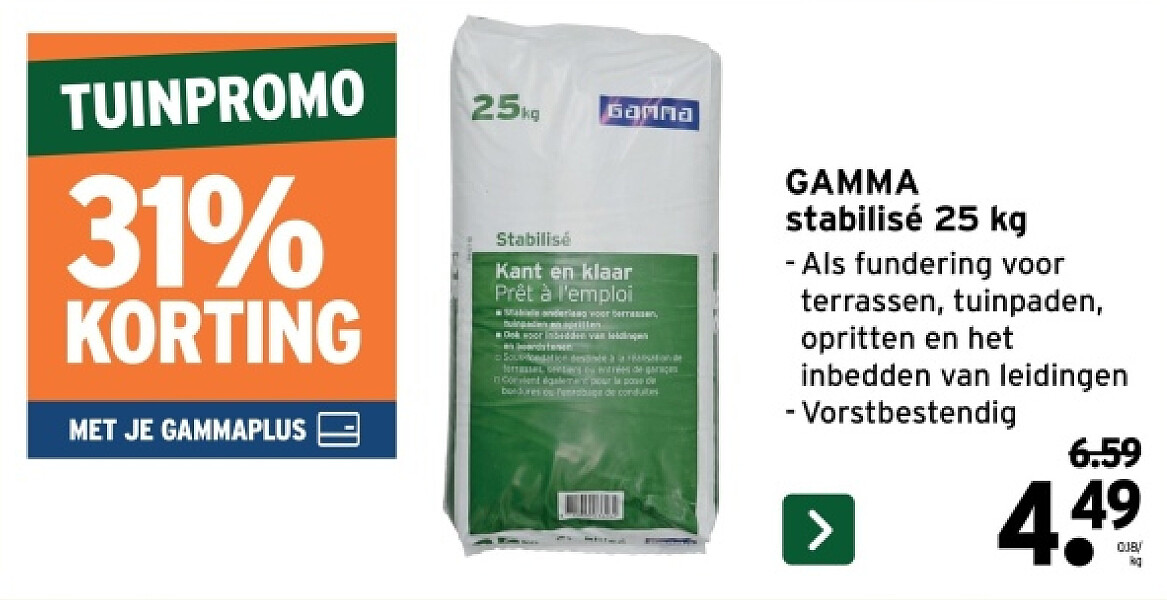 GAMMA stabilisé 25 kg