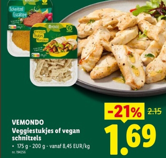 Veggiestukjes of vegan schnitzels
