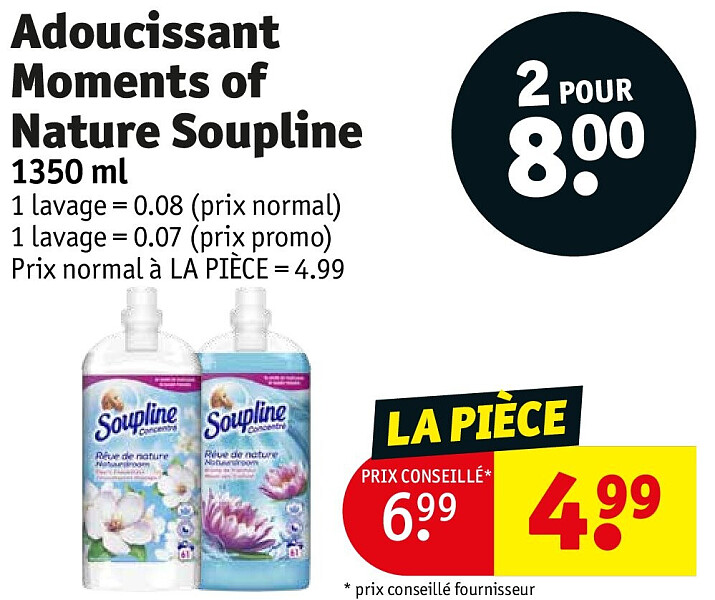 Adoucissant Moments of Nature Soupline 1350 ml
