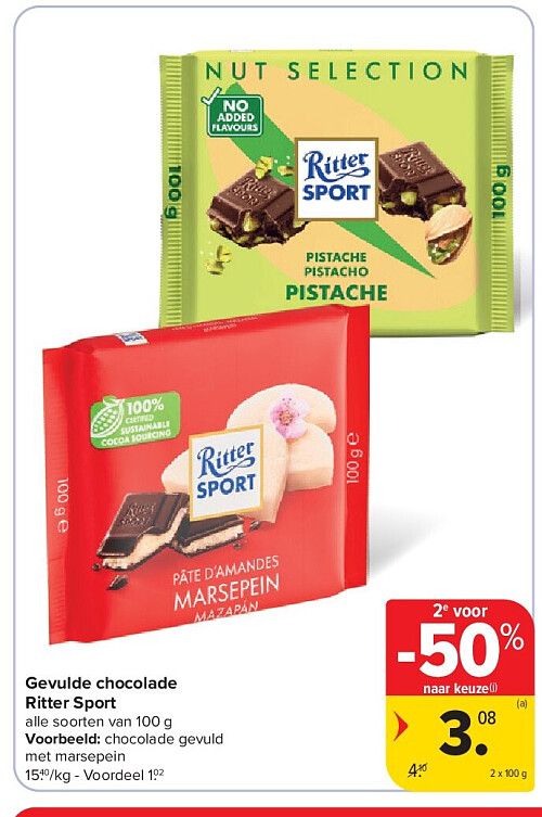 Gevulde chocolade Ritter Sport