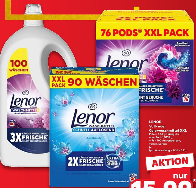Lenor Voll- oder Colorwaschmittel XXL