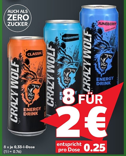 Energy Drink oder Strong Cola, 8 Dosen