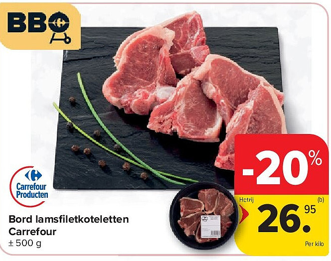 Bord lamsfi letkoteletten Carrefour
