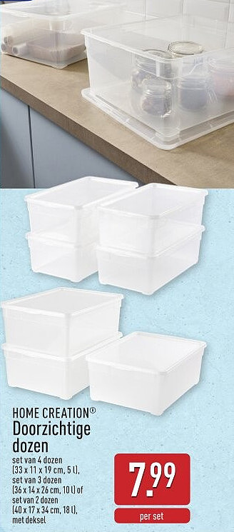 Doorzichtige dozen