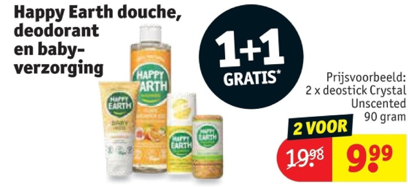 Happy Earth douche, deodorant en babyverzorging
