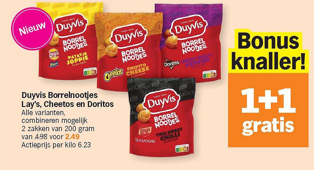 Duyvis Borrelnootjes Lay's, Cheetos en Doritos