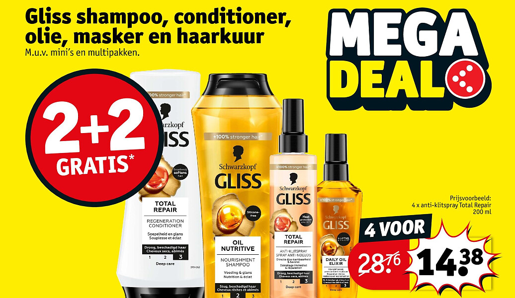 Gliss shampoo, conditioner, olie, masker en haarkuur