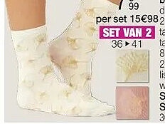Sokjes met broderie, set van 2 paar