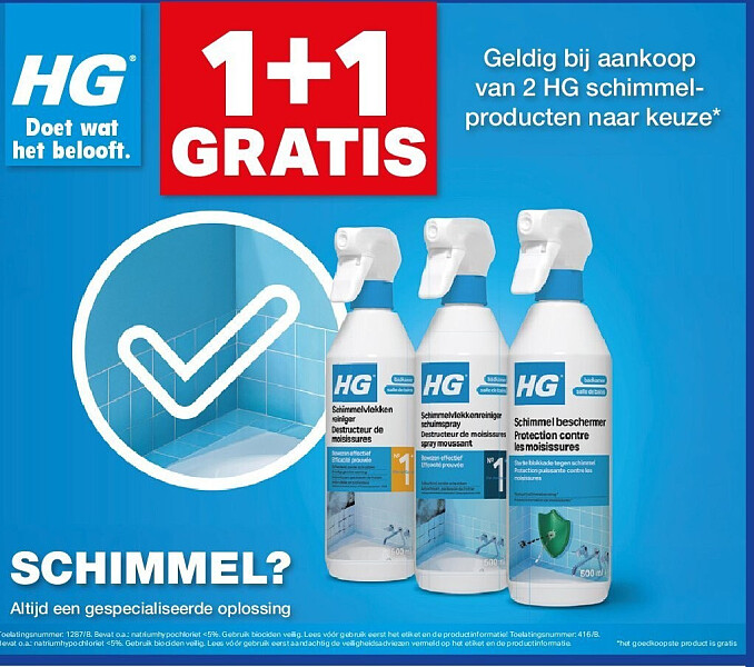 Geldig bij aankoop van 2 HG schimmel- producten naar keuze*