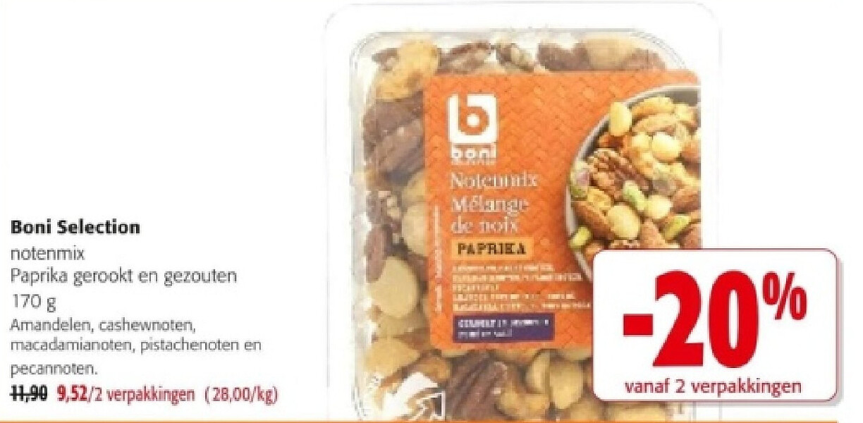 Boni Selection notenmix Paprika gerookt en gezouten 170 g