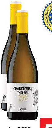 IGP Pays d'Oc Forte Tête Chardonnay Famille Vallat 75 cl