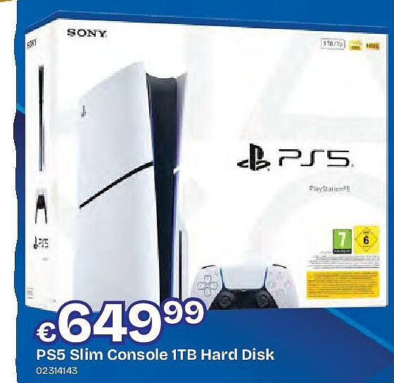 PS5 Slim Console 1TB Hard Disk