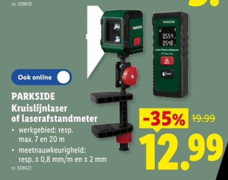 Kruislijnlaser of laserafstandmeter