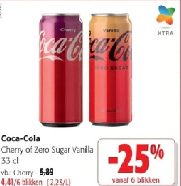 Coca-Cola Cherry of Zero Sugar Vanilla 33 cl