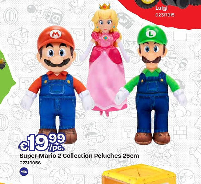 Super Mario 2 Collection Peluches 25cm
