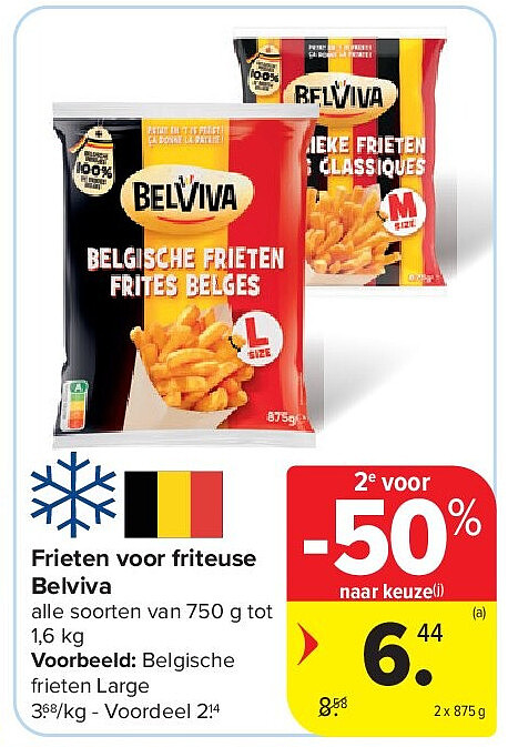 Frieten voor friteuse Belviva