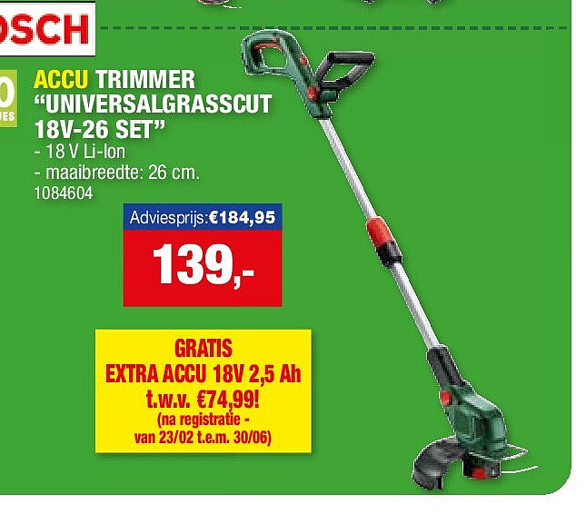 ACCU TRIMMER “UNIVERSALGRASSCUT 18V-26 SET”