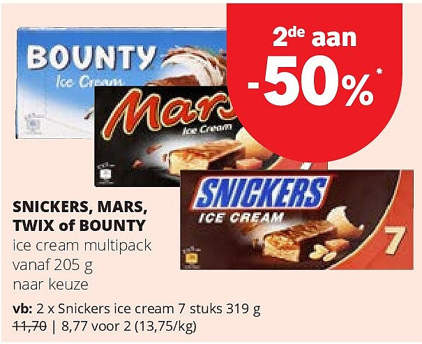 Snickers ice cream 7 stuks 319 g