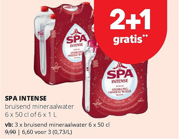 SPA INTENSE bruisend mineraalwater 6 x 50 cl