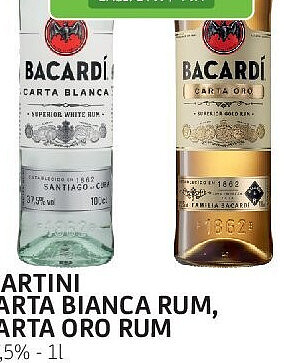 Martini Carta Bianca Rum en Carta Oro Rum