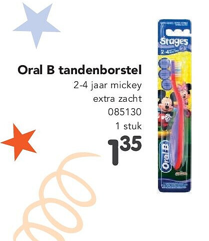 Oral B tandenborstel 2-4 jaar mickey extra zacht