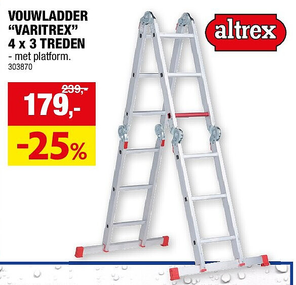 VOUWLADDER “VARITREX” 4 x 3 TREDEN
