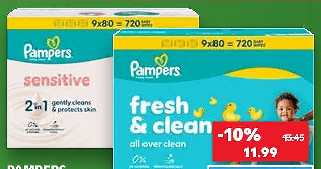 Pampers Feuchttücher Fresh Clean oder Sensitive