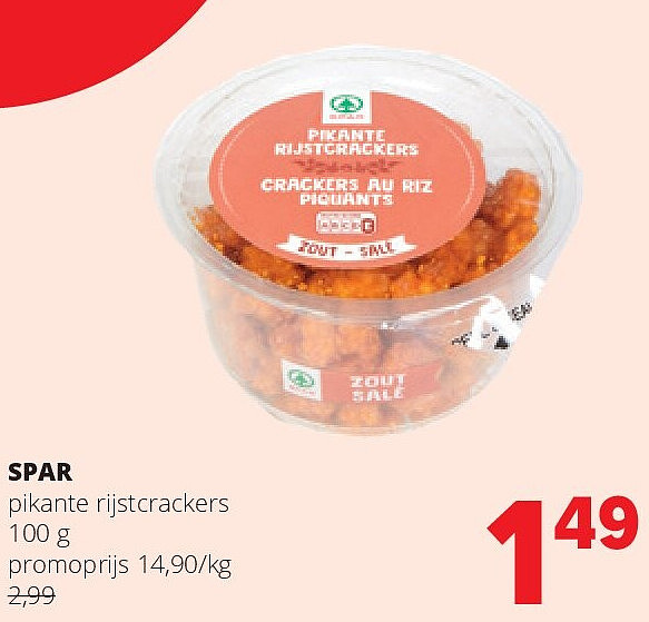 SPAR pikante rijstcrackers 100 g