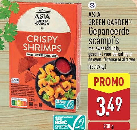 Gepaneerde scampi's