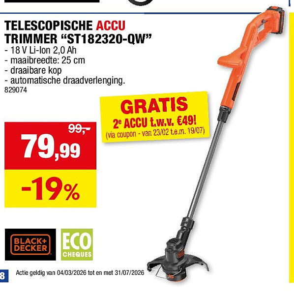 TELESCOPISCHE ACCU TRIMMER “ST182320-QW”