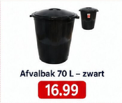 Afvalbak 70 L- zwart