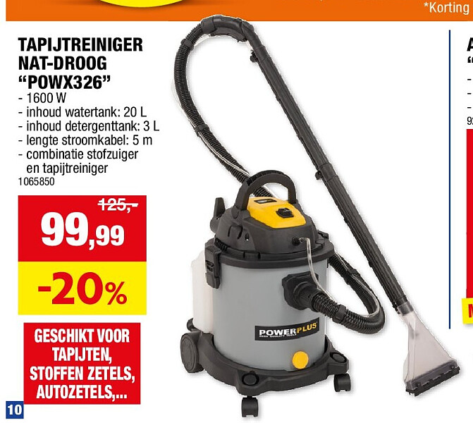 TAPIJTREINIGER NAT-DROOG “POWX326”