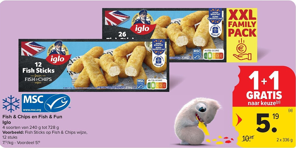 Fish & Chips en Fish & Fun Iglo