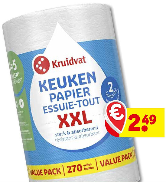 Kruidvat KEUKEN PAPIER ESSUIE-TOUT XXL