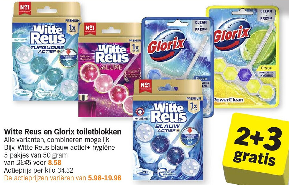 Witte Reus en Glorix toiletblokken