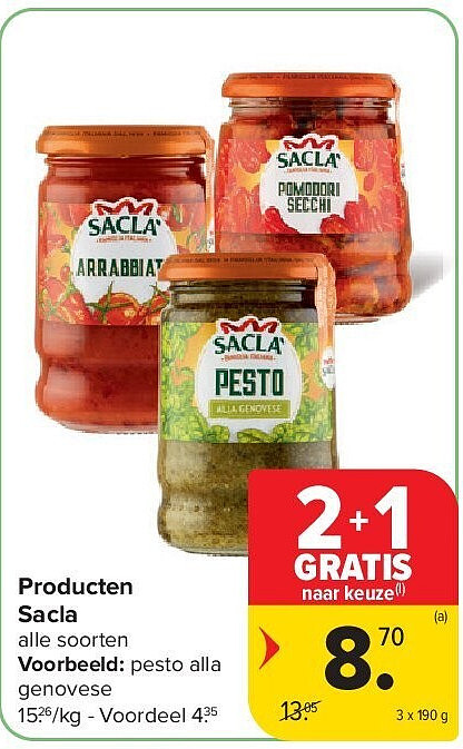 Producten Sacla